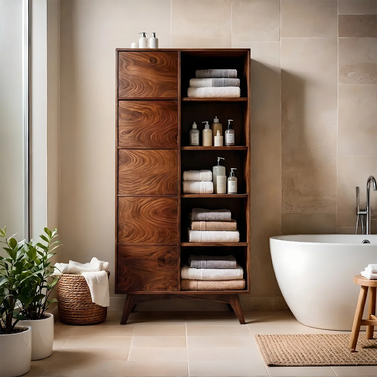 The Quiet Luxury of Wooden Bathroom Storage