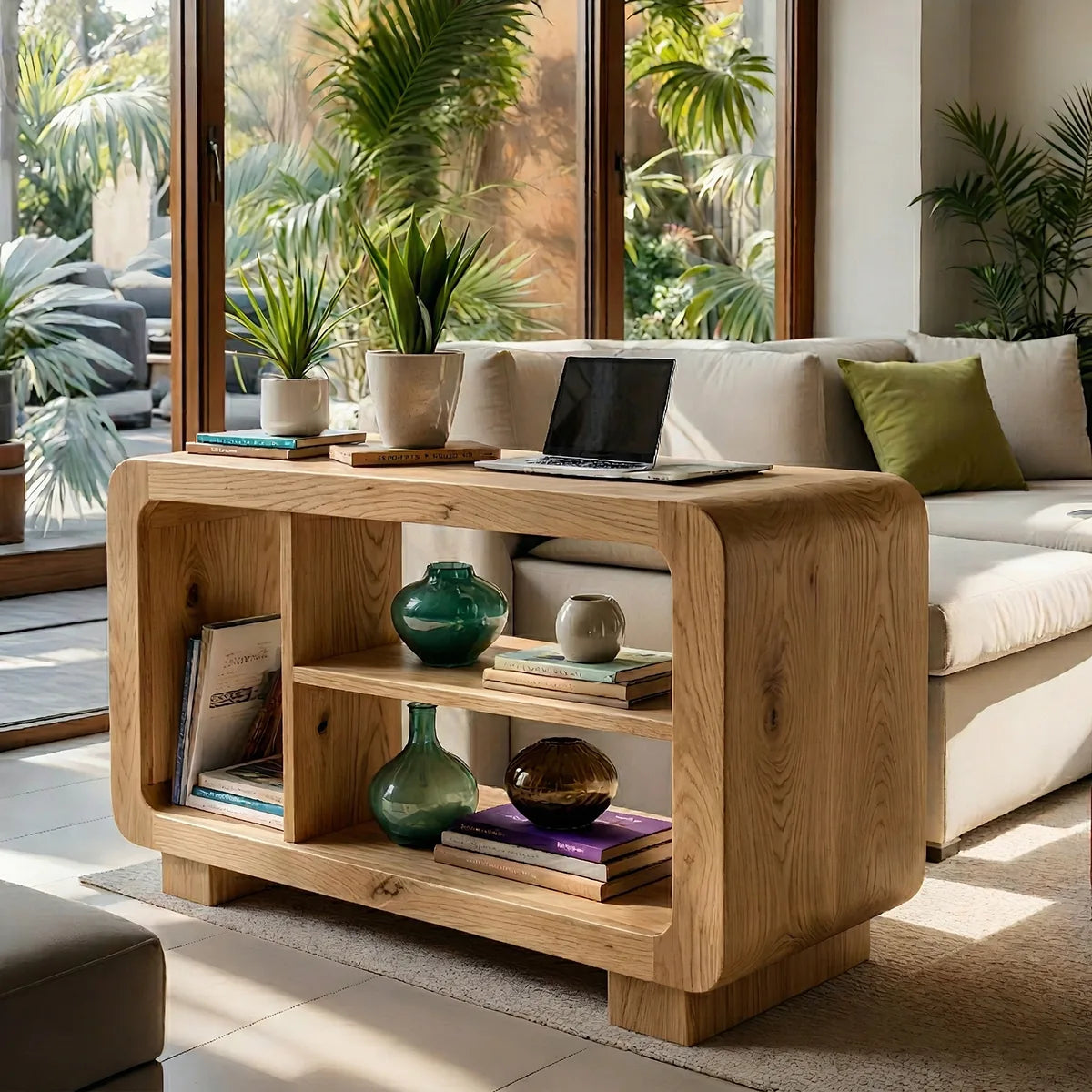 Rounded Wood Console Tables - Soft Curves, Natural Storage, And Warm Modern Style
