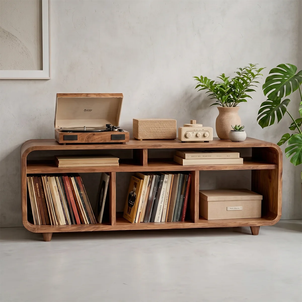 Solid Wood Record Player Cabinet Ideas For Stylish Vinyl Storage At Home