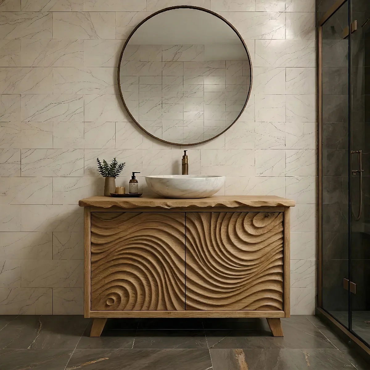 Bringing Nature Into the Bathroom With Solid Wood Vanity Design