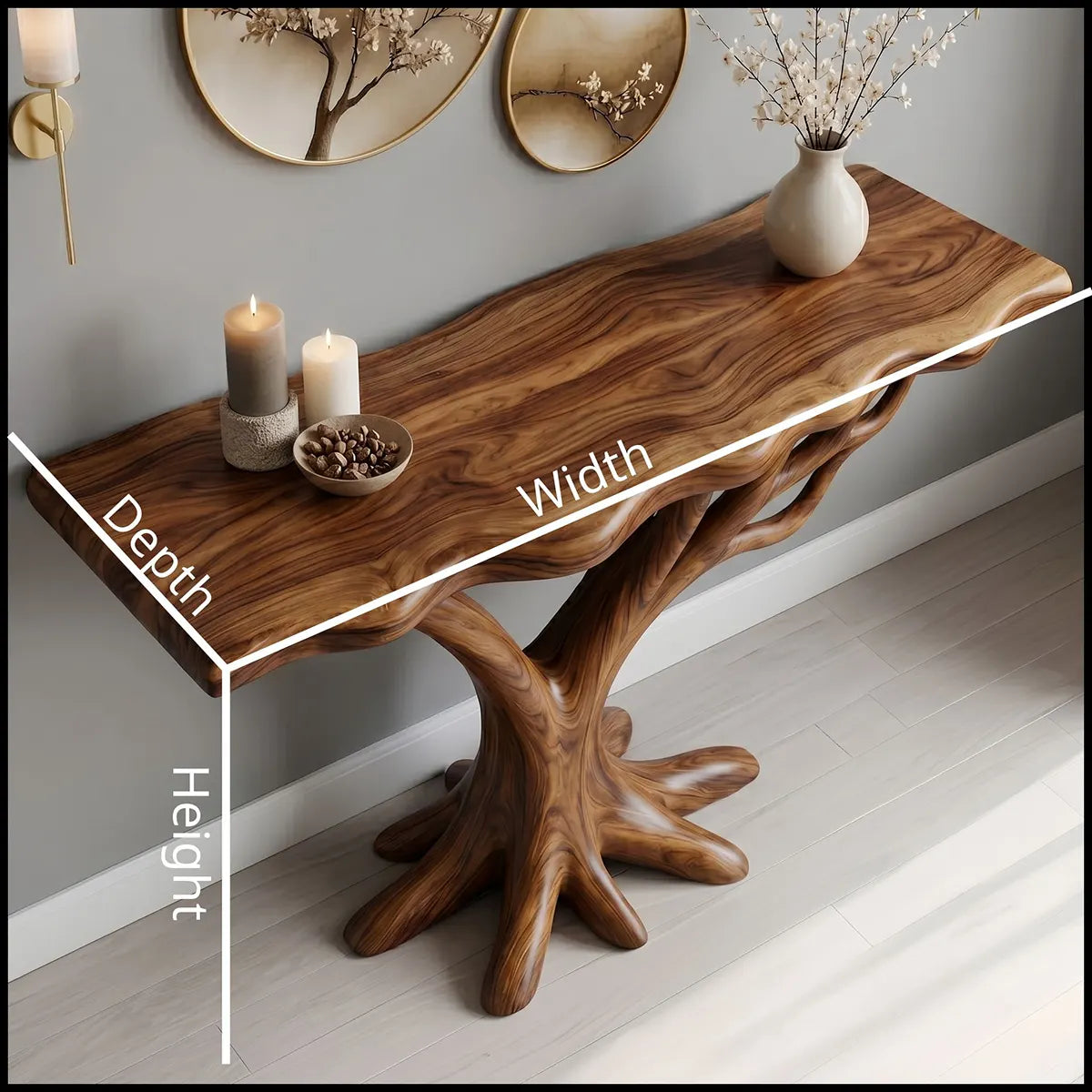 Organic Tree Root Console Table – Handcrafted Sculptural Entryway Table