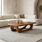 Modern Solid Wood Coffee Table – Sculptural Openwork Design TH003-7338