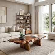 Live Edge Solid Wood Coffee Table – Rustic Organic Design TH003-1413