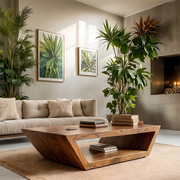 Modern Solid Wood Coffee Table with Open Shelf Storage TT006-2658