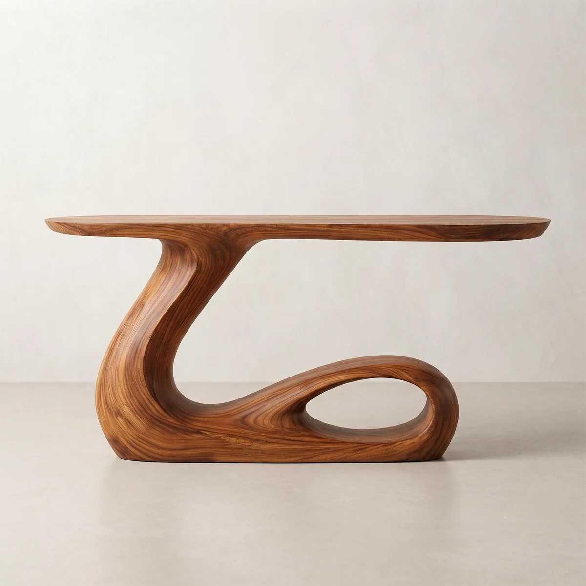 Modern Organic Console Table – Sculptural Wave Entryway Console Table TT006-8800