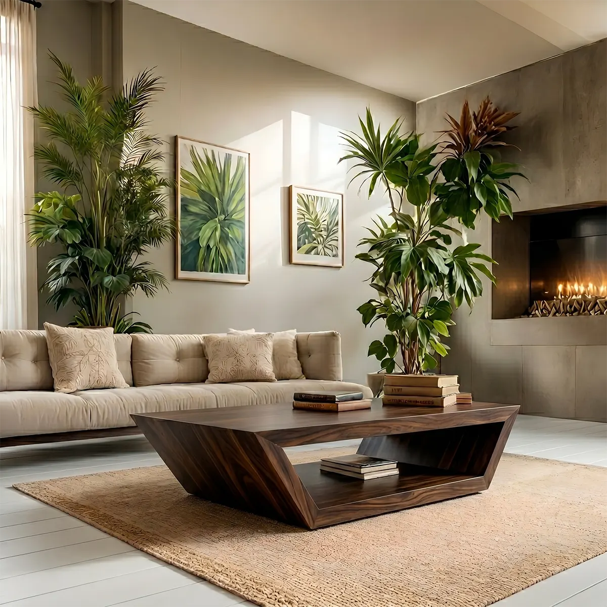 Modern Solid Wood Coffee Table with Open Shelf Storage TT006-2658