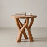 HandcraftedBranching Solid Wood Side Table | Sculptural End Table TH003-1117
