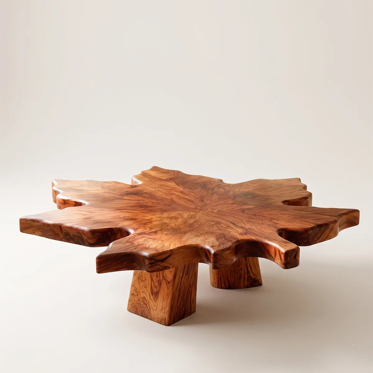 Live Edge Solid Wood Coffee Table | Tree Slice Hardwood Coffee Table for Living Room TT006-3198