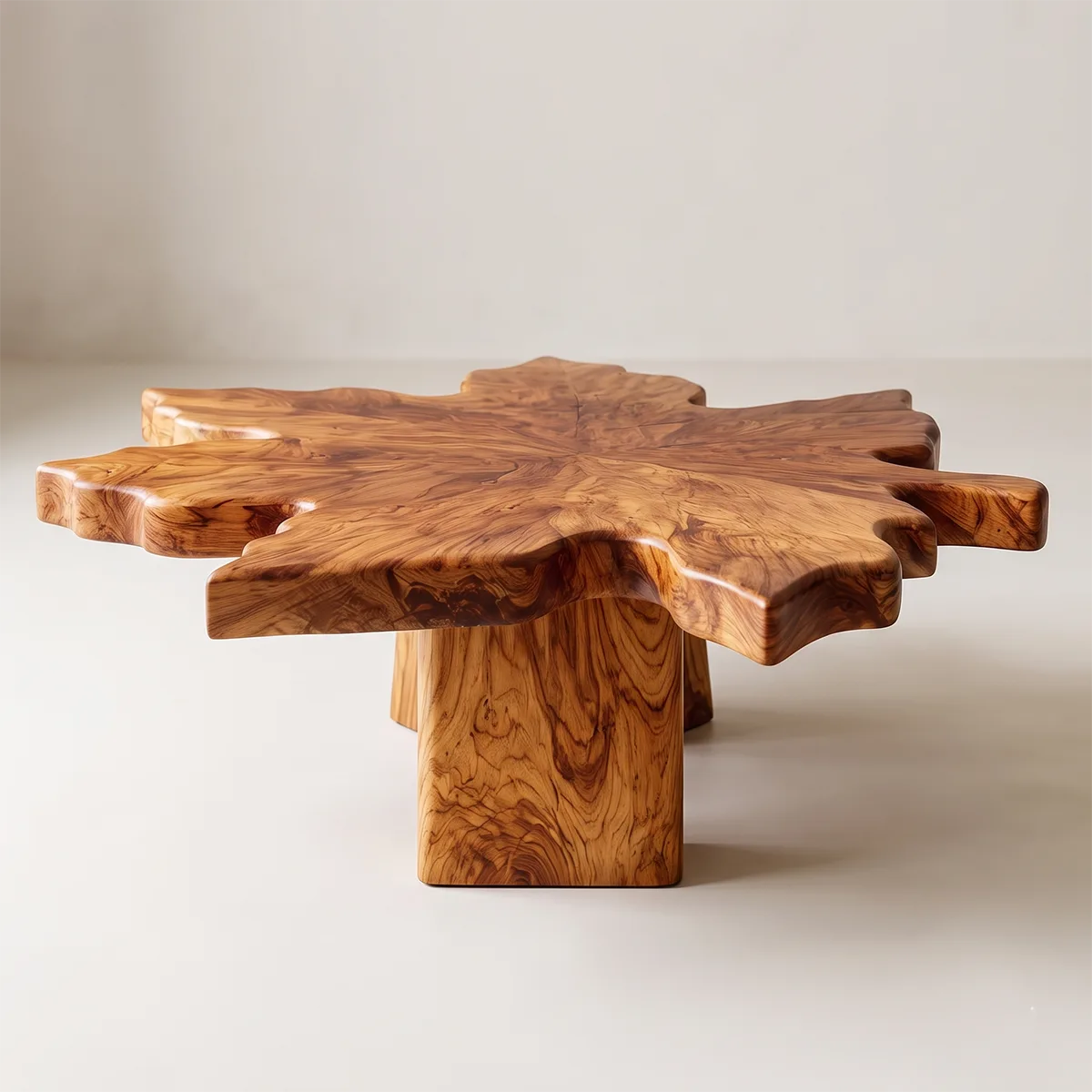 Live Edge Solid Wood Coffee Table | Tree Slice Hardwood Coffee Table for Living Room TT006-3198