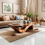 Handcrafted Live Edge Wood Coffee Table for Modern Living Room TT006-8016