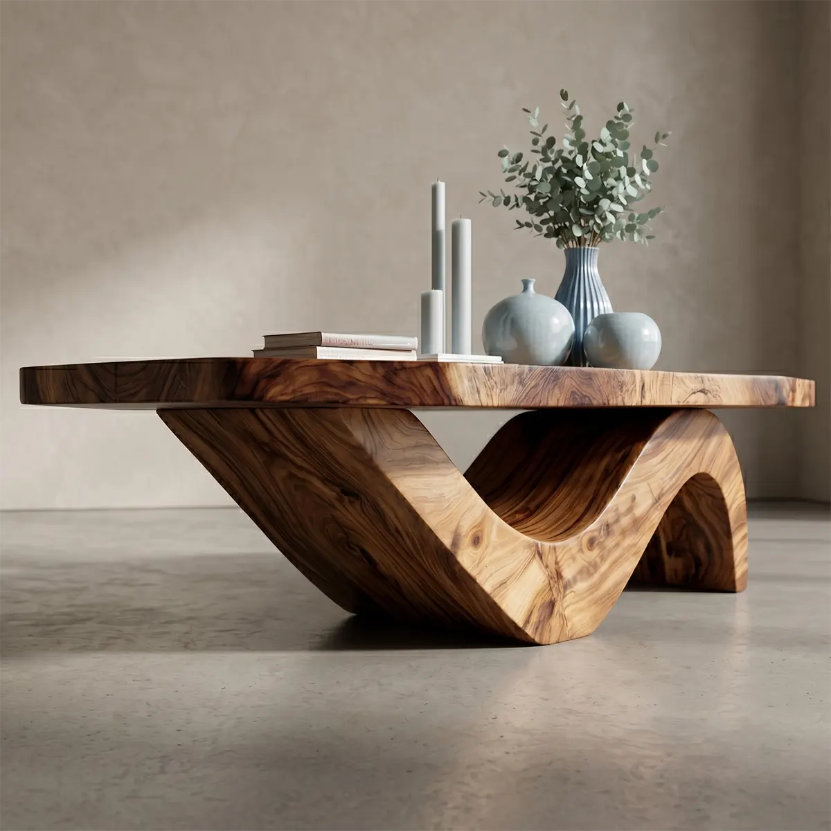Handcrafted Live Edge Wood Coffee Table for Modern Living Room TT006-8016