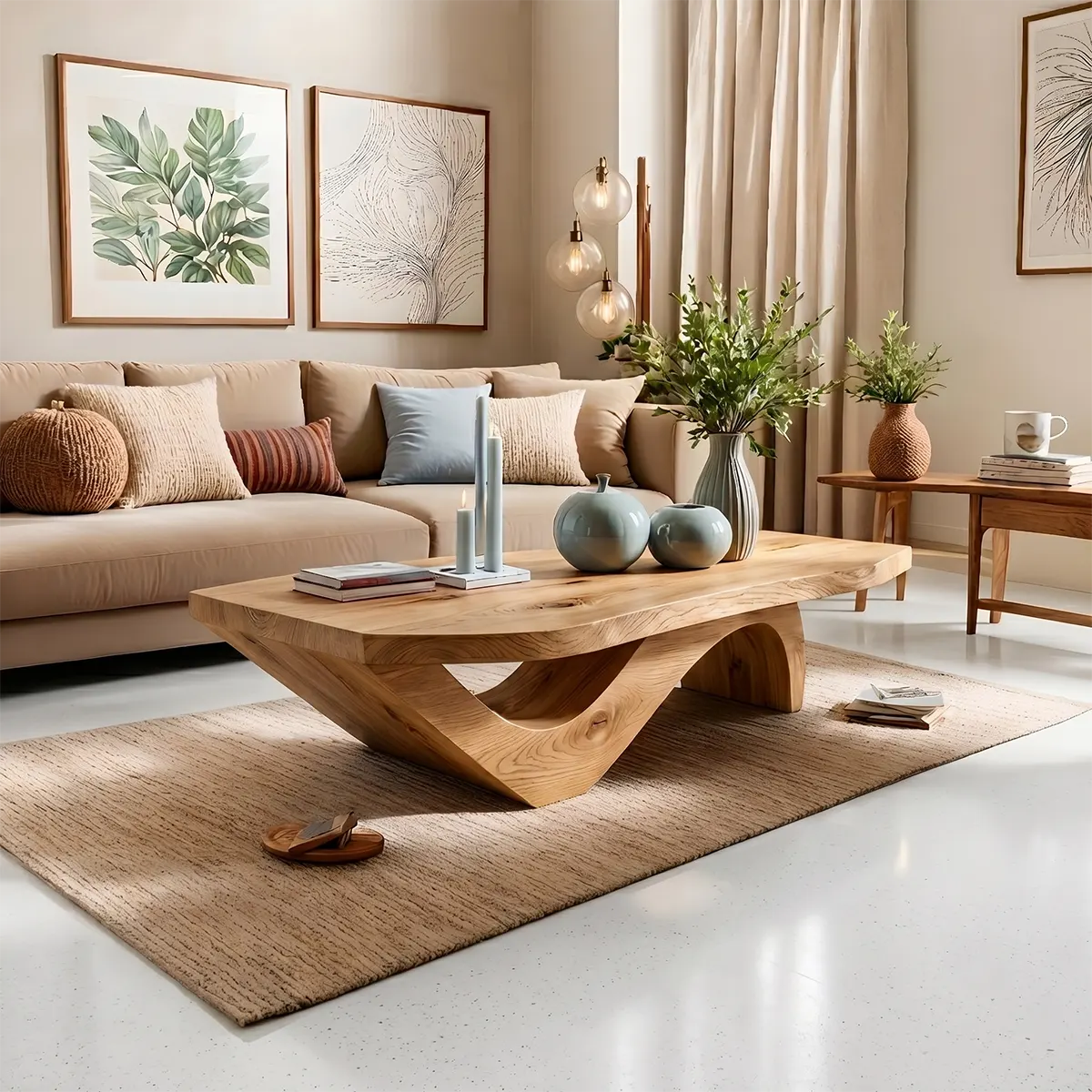 Handcrafted Live Edge Wood Coffee Table for Modern Living Room TT006-8016