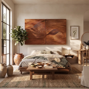 Abstract Wave Wall Art | Modern Sculptural 2 Panel Wall Decor for Living Room & Bedroom TT006-3739