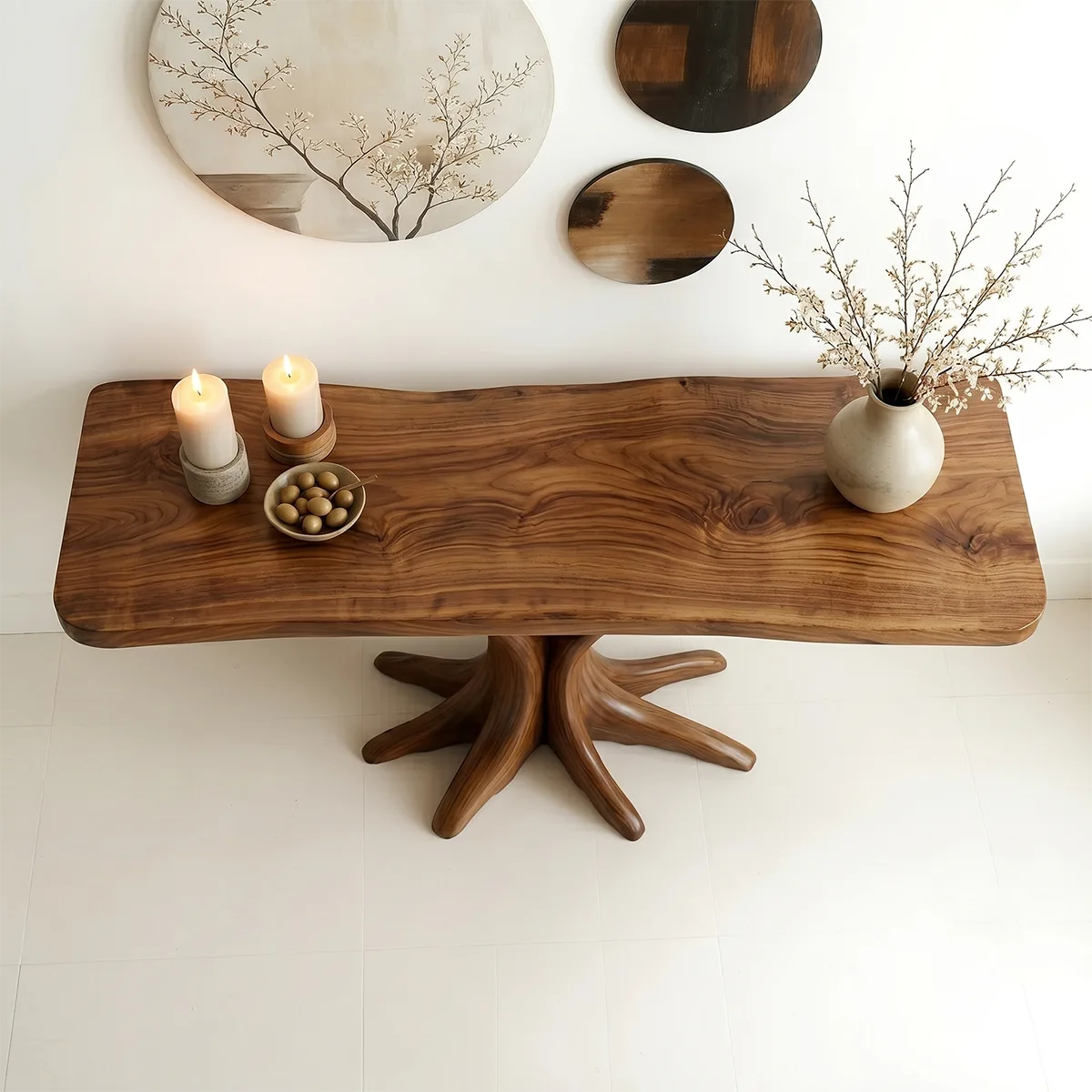 Handmade Organic Wood Console Table | Modern Entryway Decor