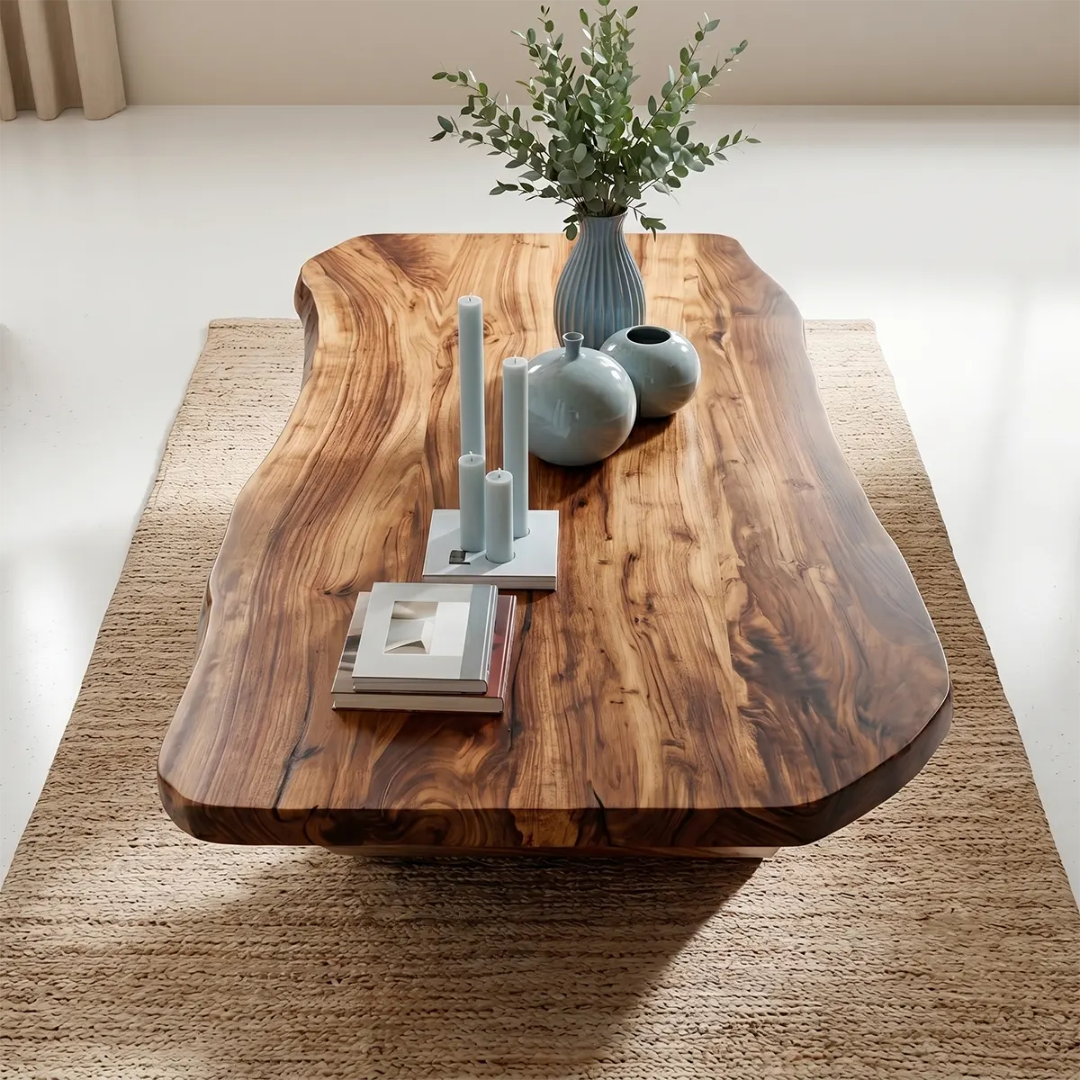Handcrafted Live Edge Wood Coffee Table for Modern Living Room TT006-8016
