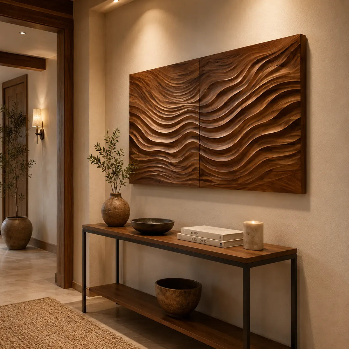 Modern Wood Wave Wall Art | Abstract Textured Wooden Wall Decor for Living Room, Bedroom & Office TT006-6640