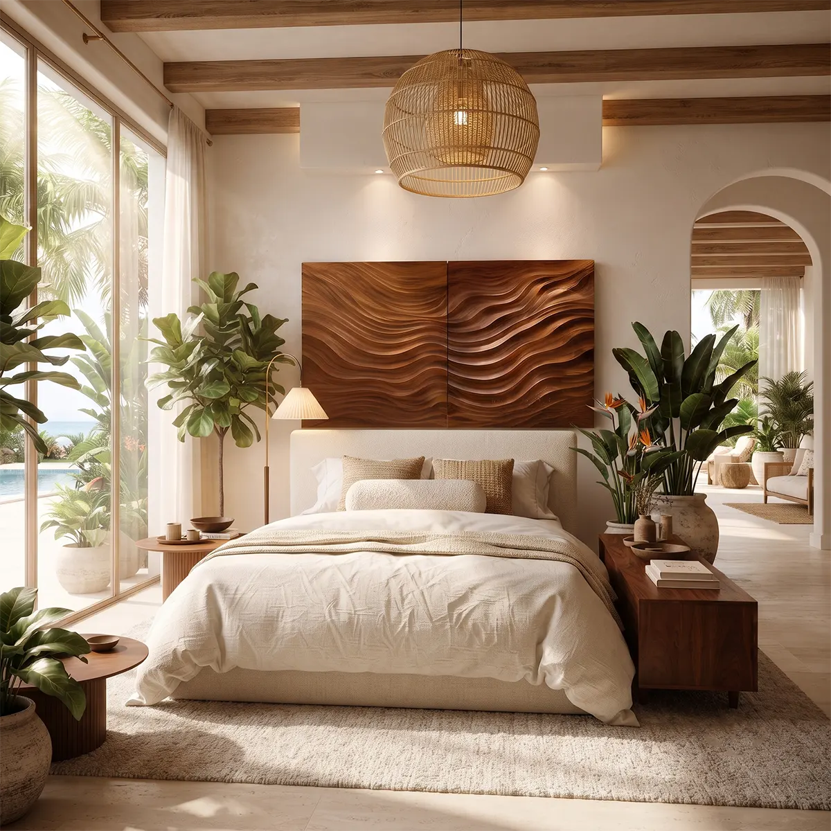 Modern Wood Wave Wall Art | Abstract Textured Wooden Wall Decor for Living Room, Bedroom & Office TT006-6640