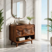 Modern Wave Single Sink Bathroom Vanity Cabinet TT006-2771