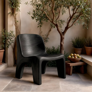 Handcrafted Solid Wood Lounge Chair Organic Flow Sculptural Accent Chair