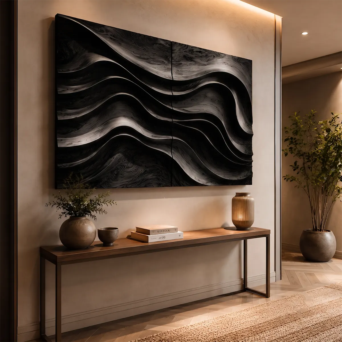 Modern Wood Wave Wall Art | Abstract Wooden Wall Decor for Living Room, Bedroom & Office TT006-6088