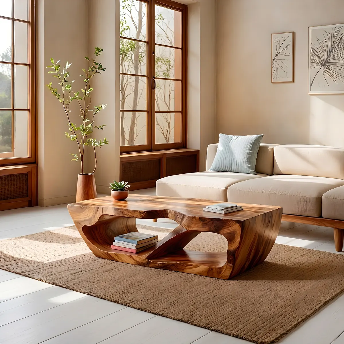 Modern Living Room Coffee Table – Handcrafted Wood Furniture TT006-1518