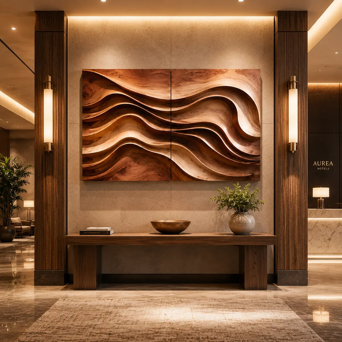 Modern Wood Wave Wall Art | Abstract Wooden Wall Decor for Living Room, Bedroom & Office TT006-6088