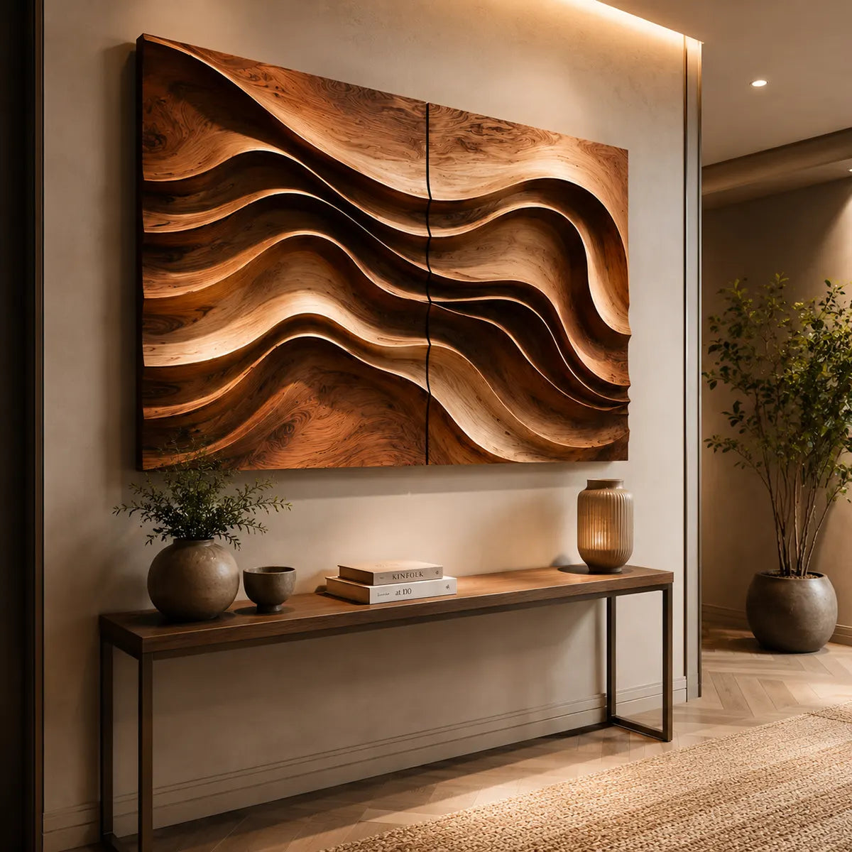 Modern Wood Wave Wall Art | Abstract Wooden Wall Decor for Living Room, Bedroom & Office TT006-6088