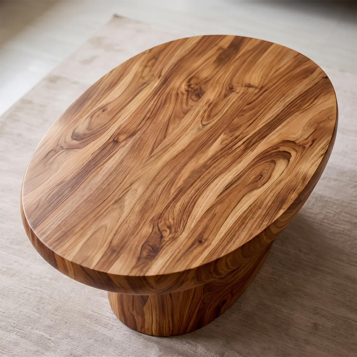 Modern Oval Coffee Table | Organic Sculptural Cocktail Table for Contemporary Living Room TT006-8612