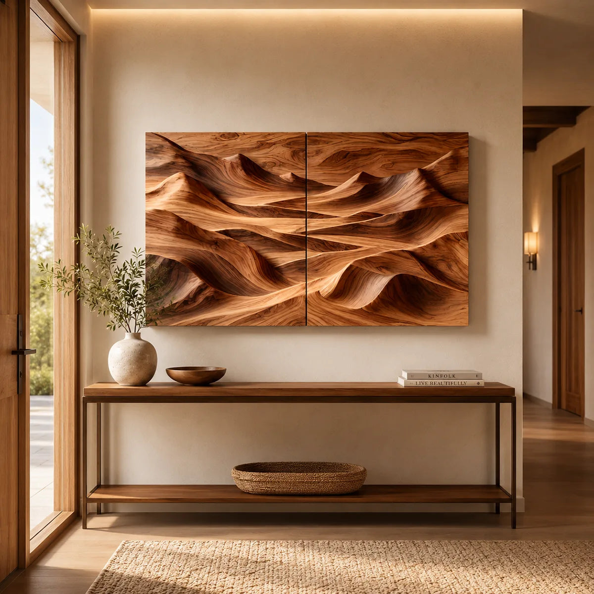 Abstract Wood Mountain Wall Art | Modern Wooden Wall Decor for Living Room, Bedroom & Office TT006-4329