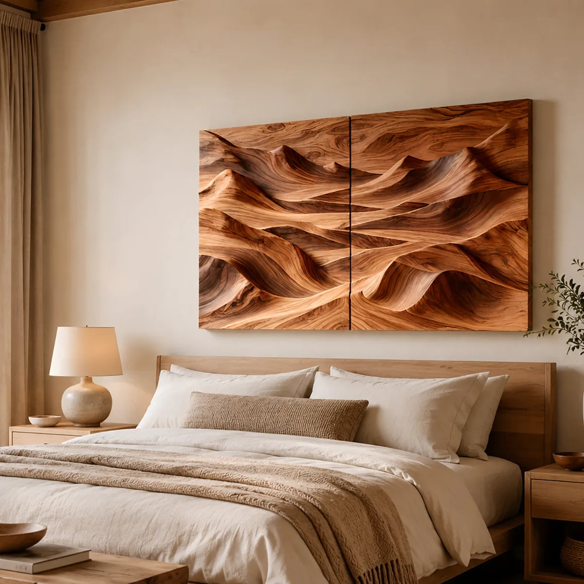 Abstract Wood Mountain Wall Art | Modern Wooden Wall Decor for Living Room, Bedroom & Office TT006-4329