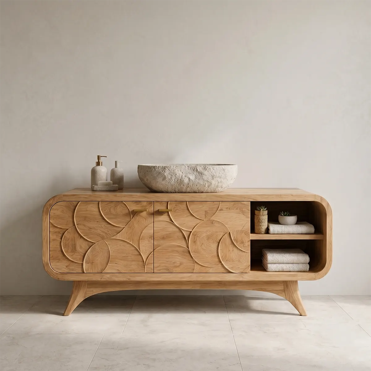 Modern Geometric Single Sink Bathroom Vanity Cabinet TT006-5339
