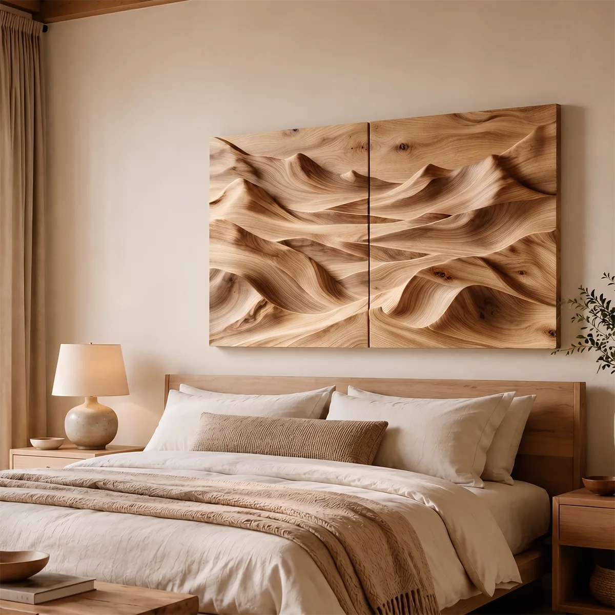 Abstract Wood Mountain Wall Art | Modern Wooden Wall Decor for Living Room, Bedroom & Office TT006-4329