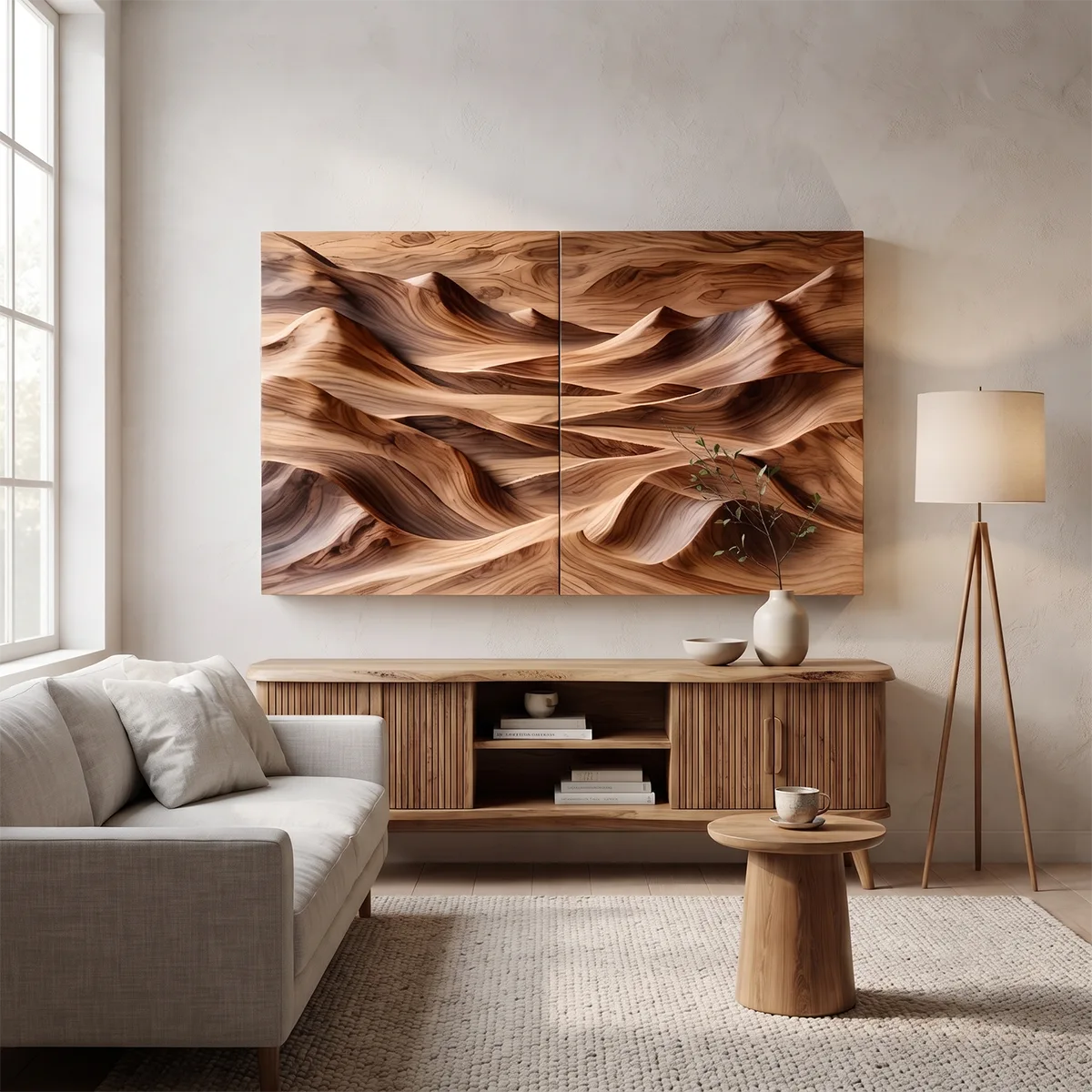 Abstract Wood Mountain Wall Art | Modern Wooden Wall Decor for Living Room, Bedroom & Office TT006-4329