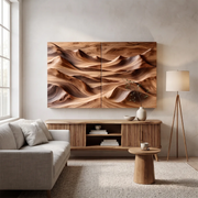 Abstract Wood Mountain Wall Art | Modern Wooden Wall Decor for Living Room, Bedroom & Office TT006-4329