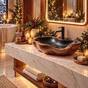 Organic Freeform Vessel Sink | Sculptural Asymmetrical Countertop Bathroom Basin TT006-1UMX3XP