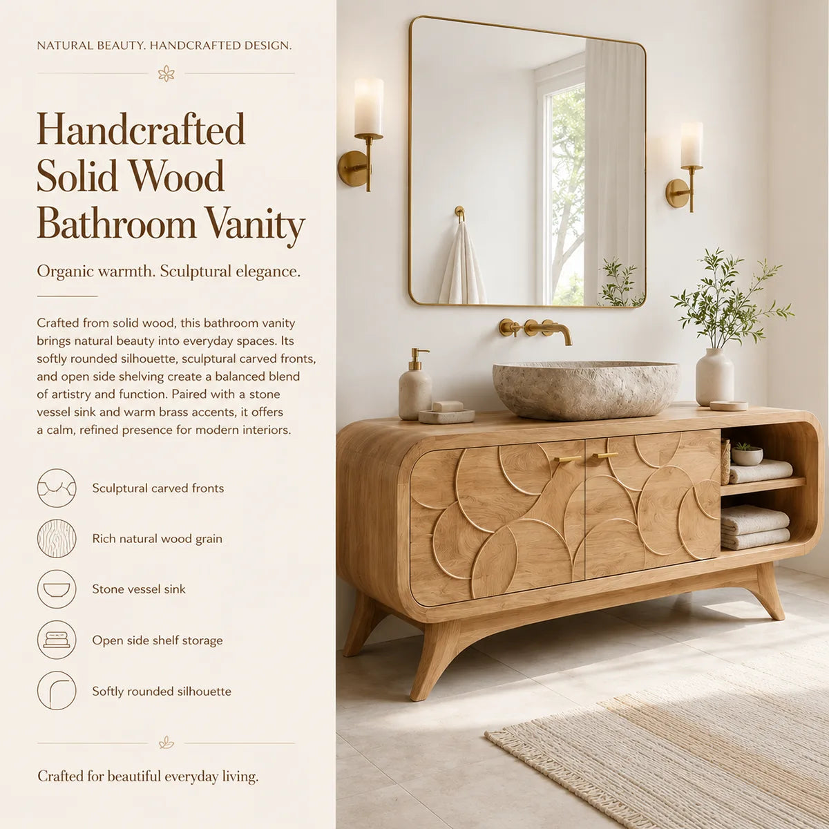Modern Geometric Single Sink Bathroom Vanity Cabinet TT006-5339