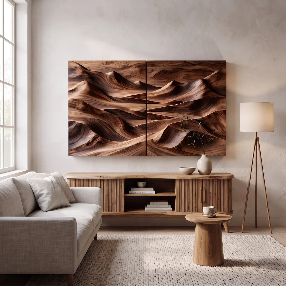 Abstract Wood Mountain Wall Art | Modern Wooden Wall Decor for Living Room, Bedroom & Office TT006-4329
