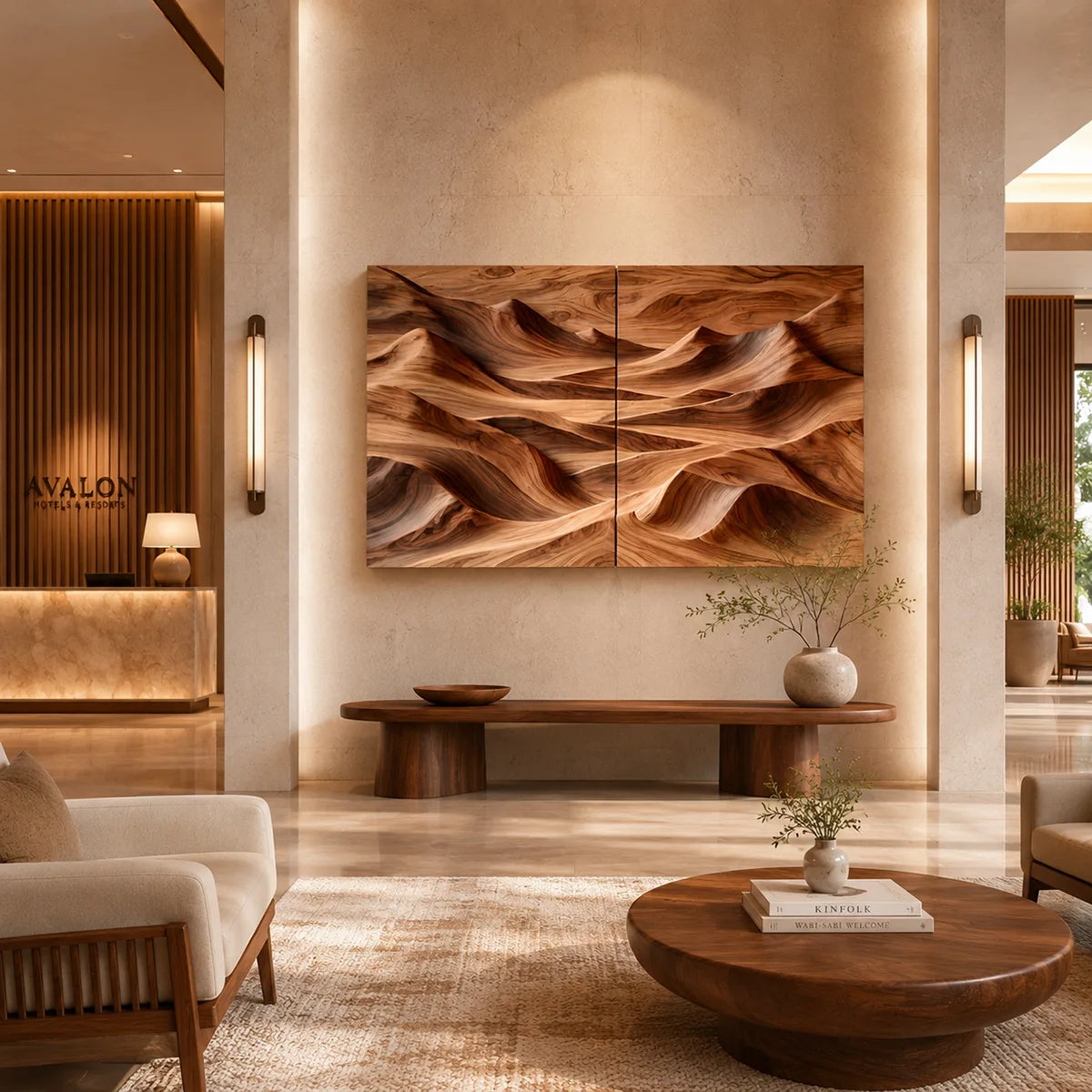 Abstract Wood Mountain Wall Art | Modern Wooden Wall Decor for Living Room, Bedroom & Office TT006-4329