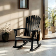 Handcrafted Solid Wood Adirondack Rocking Chair Outdoor Patio Chair