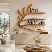 Tidal Branch Solid Wood Wall Wine Rack for Modern Homes Bar TT006-9560