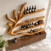 Tidal Branch Solid Wood Wall Wine Rack for Modern Homes Bar TT006-9560