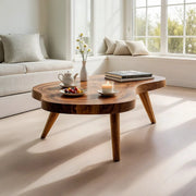 Luxury Handcrafted Solid Wood Coffee Table – Organic Modern Style