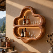 Sculptural Solid Wood Wall Wine Holder for Home Bars & Wine Lovers TT006-5261