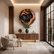 Abstract Wood Grain Wall Art | Large Round Modern Wooden Wall Decor TT006-9327