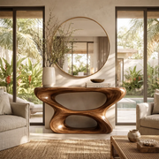 Modern Sculptural Console Table – Organic Contemporary Entryway Table TT006-4991