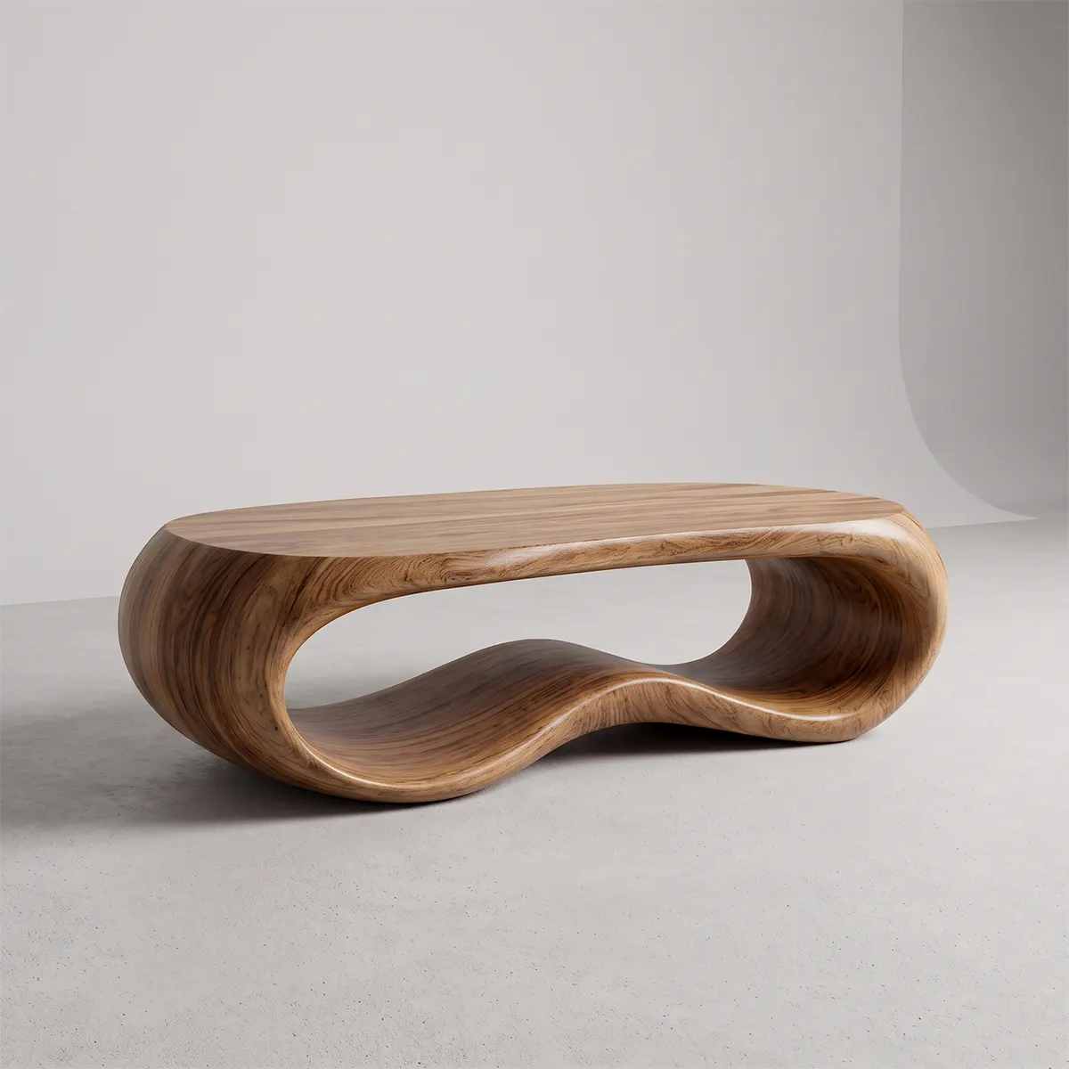 Modern Oval Coffee Table | Sculptural Waterfall Center Table for Contemporary Living Room TT006-2927