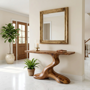 Luxury Solid Wood Console Table | Sculptural Entryway Table