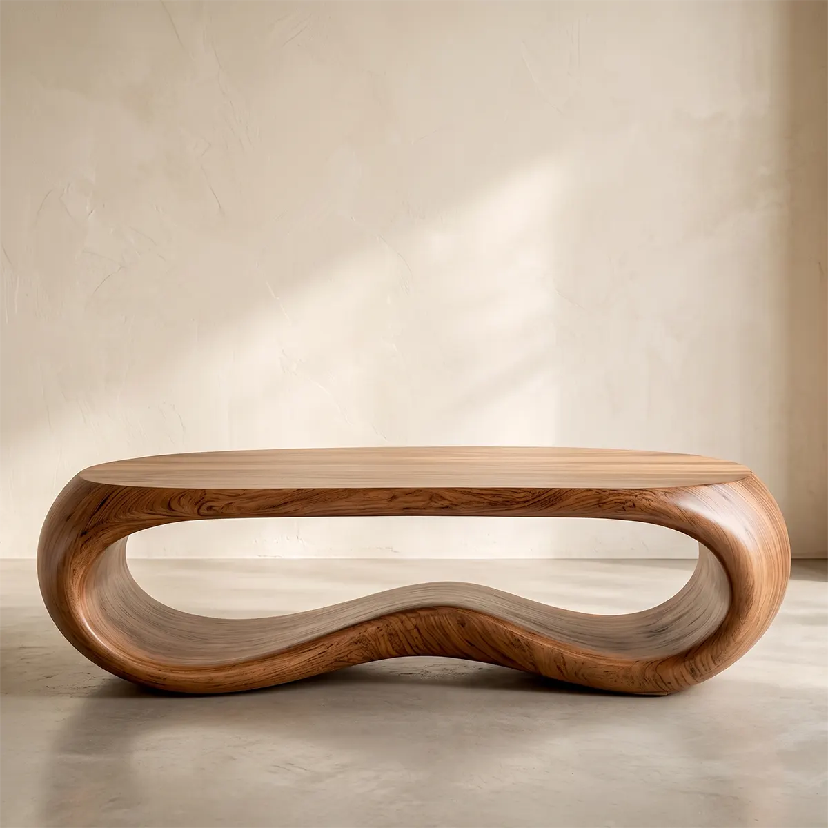 Modern Oval Coffee Table | Sculptural Waterfall Center Table for Contemporary Living Room TT006-2927