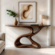 Solid Wood Console Table | Sculptural Living Room Furniture