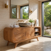 Organic Wave Single Sink Bathroom Vanity Cabinet TT006-8618